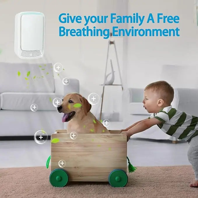 Portable Mini Air Purifier Freshener Deodorizer Negative Ionizer Home Office Air Cleaner for Pets Smokers Toilet - Single Piece