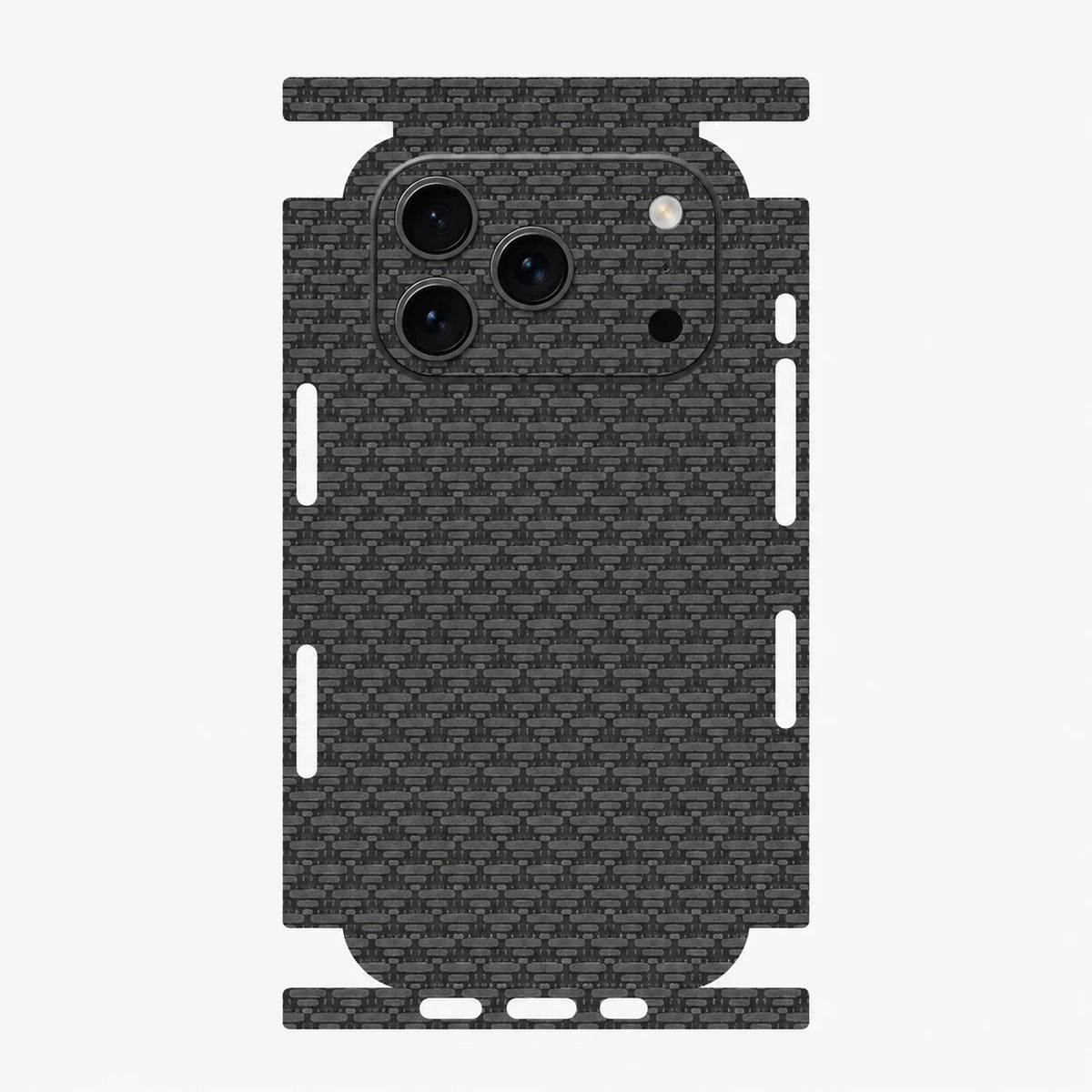 Full Wrap Faux Leather 3D Embossed Back Skin for iPhone 17 16 15 14 13 Pro Max Anti Scratch Rear Protective Film Sticker
