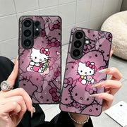 Sanrio Hello Kitty Phone Cover Glass Case for Samsung Galaxy S26 Ultra S25+ S20 S23 FE S22 S23+ 25 Edge S21 S24+ 24 Plus S26+