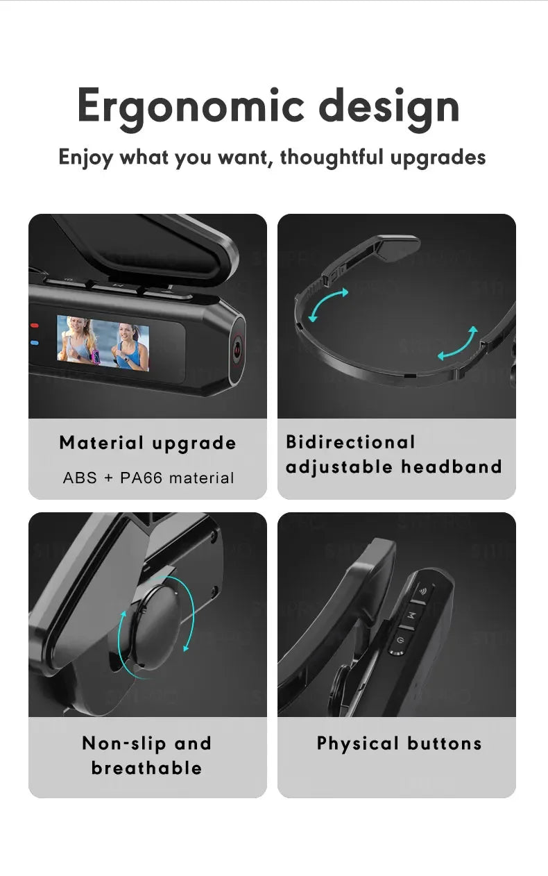 S111PRO 110° Wide Angle Head Camera 21g Ultra-Light Wearable Camcorder for Vlog Outdoor Sports