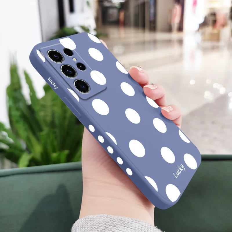 French Polka Dots Phone Case For Samsung Galaxy S25 S24 S23 S22 S21 S20 S10 S10E Ultra Plus FE Note 20 Ultra Plus Cover