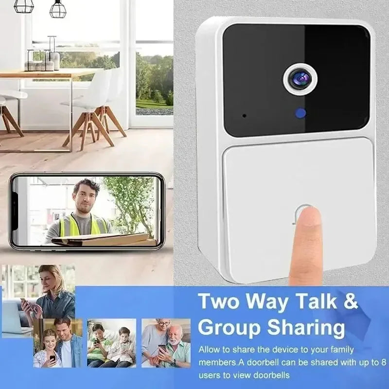 WiFi Tuya App Video Doorbell Wireless Home Intercom System Night Vision Door Viewer Camera Smart Home Security for Door Access