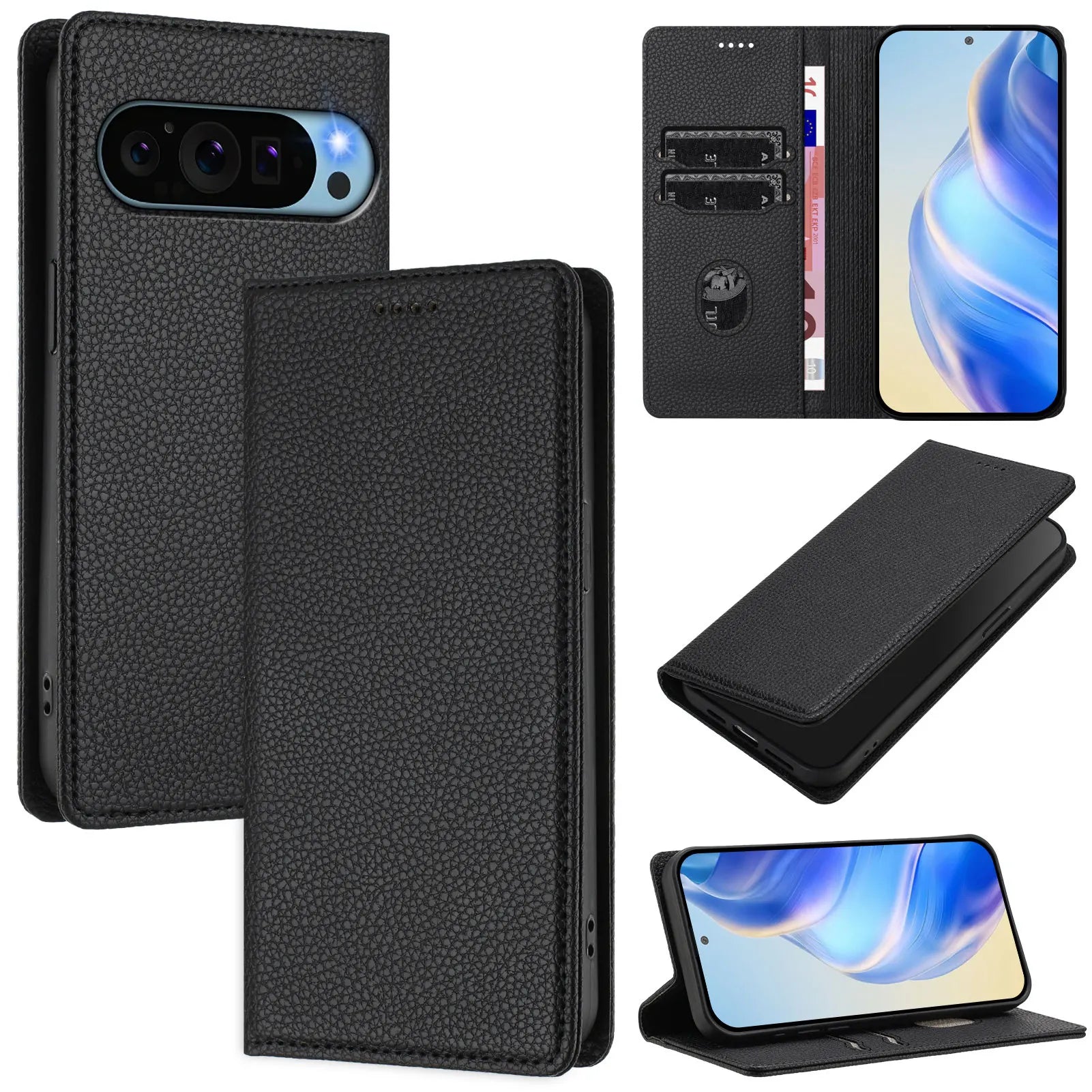 Flip Leather Phone Case for Google Pixel 6 7 8 9 Pro XL Pixel 9A 8A 7A 6A Matte Wallet Case for Pixel 5A 5XL Card Holder Cover