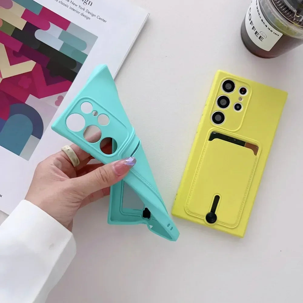 Wallet Card Holder Phone Case For Samsung Galaxy S25 Ultra S24 S23 S21 S20 FE S22+ Plus A72 A55 A53 A52S A52 A35 A33 A23 A22 5G