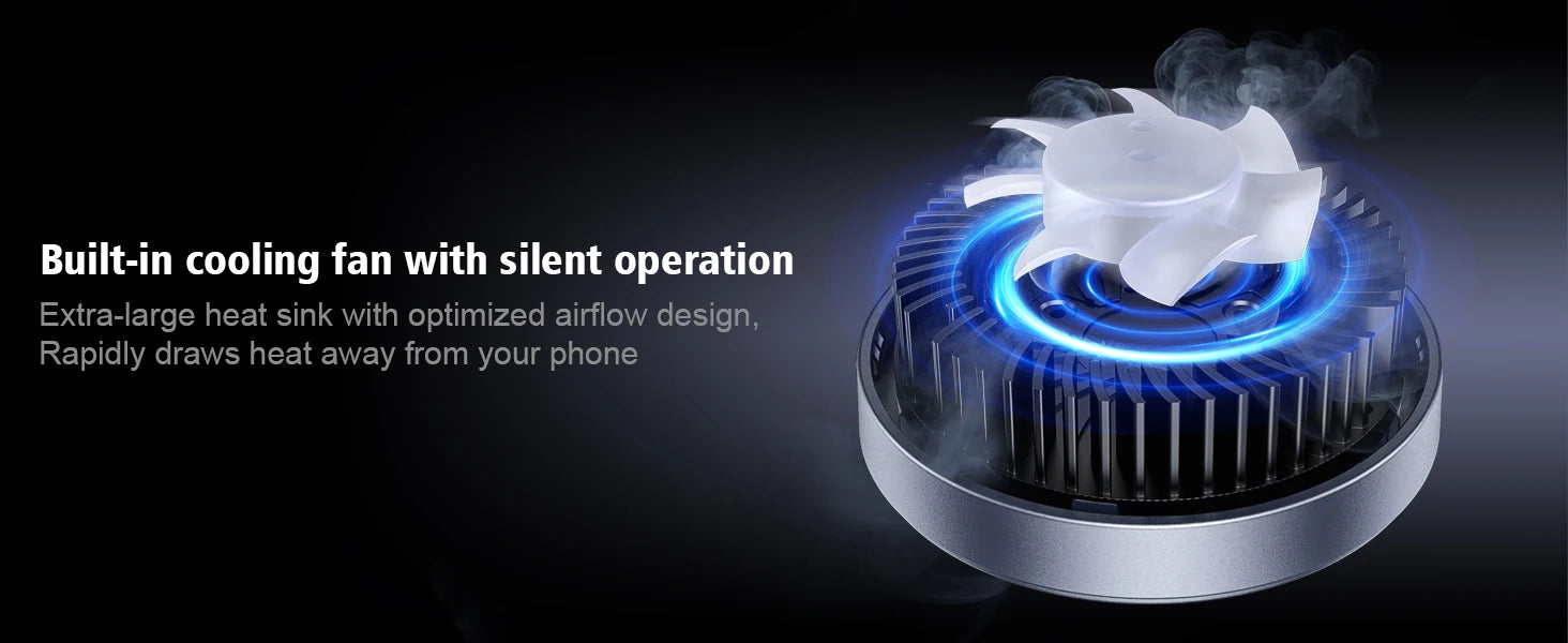 25W Wireless Charging Station with Cooling Fan QI2.2 Wireless Charger Stand for iPhone 17/16/15/14/13/12, Apple Watch, AirPods