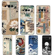 For Google Pixel 10 Pro Phone Case Pixel 9 Pro XL TPU Case Pixel 8 Pro 9A 8A 7A 7 6A 6 Pro Cover Japan Osaka Kanagawa Label