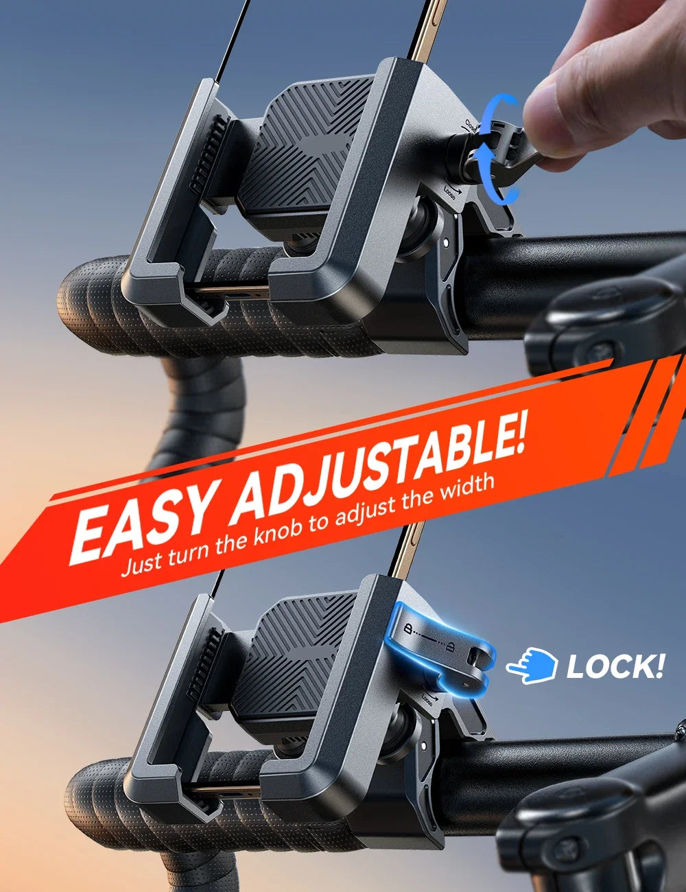 Motorcycle Phone Mount Holder Dual Vibration Dampener Universal Bike Bicycle Phone Mount for 4.7''-7'' Phones