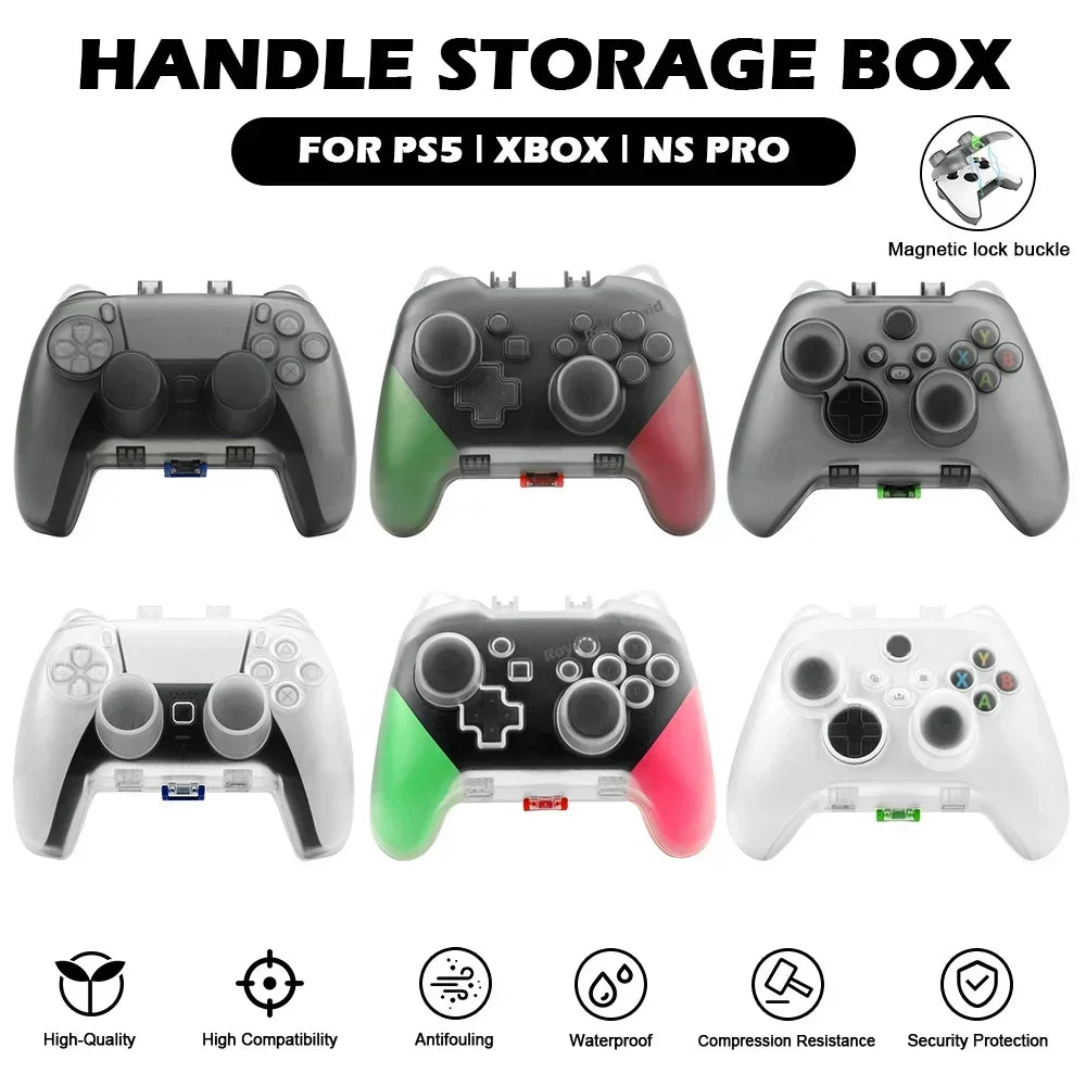 Transparent Handle Protective Storage Case for XBOX Series S/X Controller Dust-proof Cover Shell for PS5/Switch Pro Gamepad