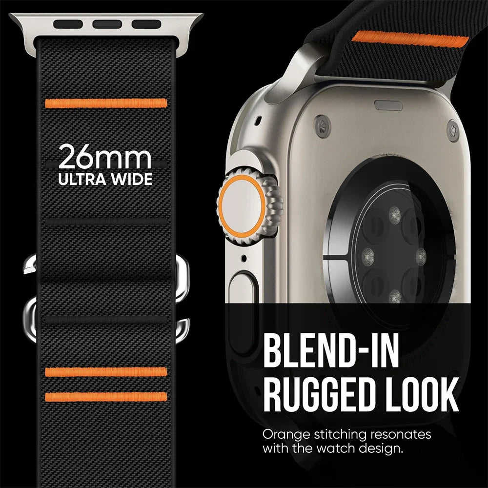 Sports Nylon Strap for Apple Watch Ultra 3 49mm 10 46mm Men Loop Bracelet for IWatch 11 9 8 7 se 6 5 4 45mm 44mm WatchBand Corre