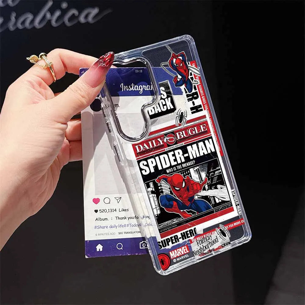 Spider-Man Anime For Samsung Galaxy S26 S25 EDGE S24 S23 S22 S21 S20 FE Ultra Plus Transparent Soft Phone Case