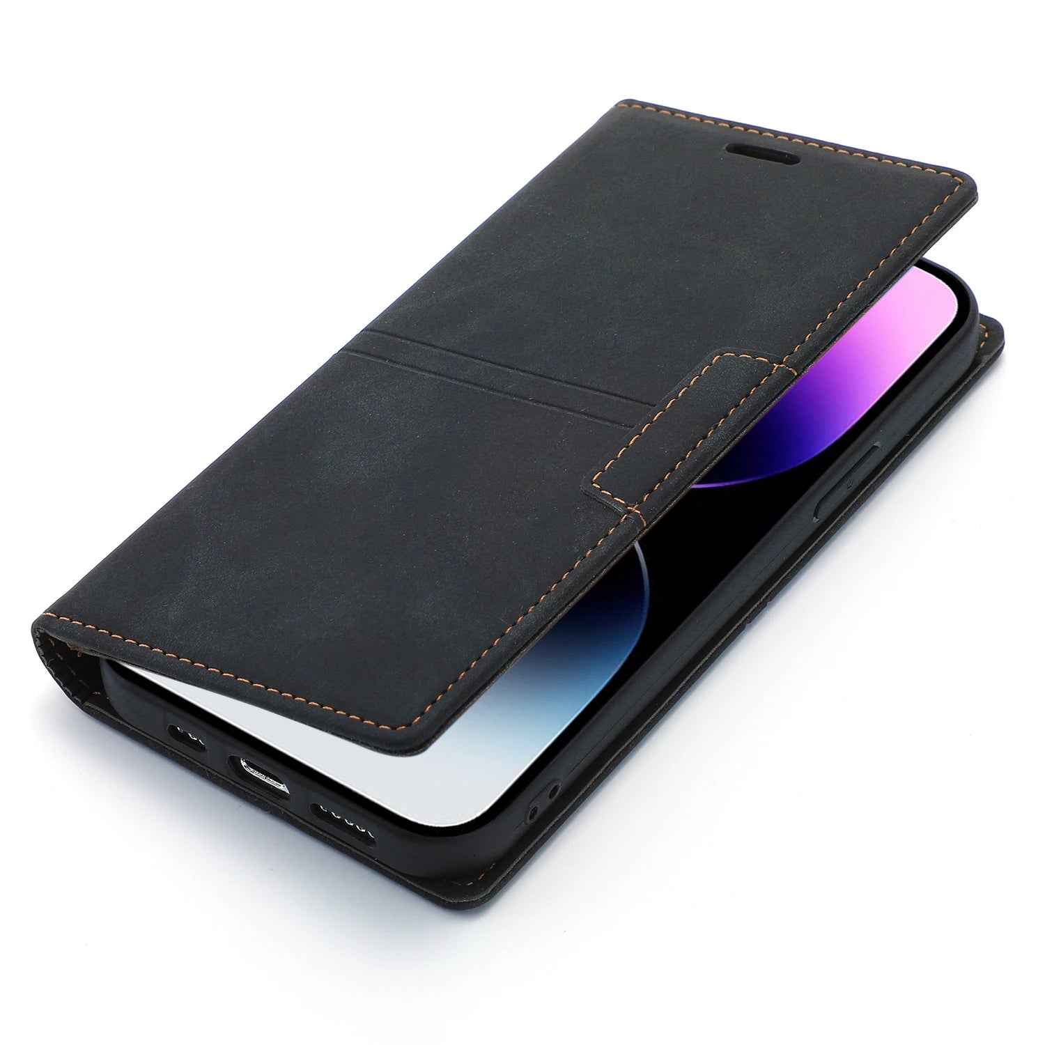 Leather Flip Wallet Case for for iPhone 17 16 15 14 Pro Max 13 11 12 XS Max XR 16E 8 7 Plus SE Magnetic Cards Holder Phone Cover