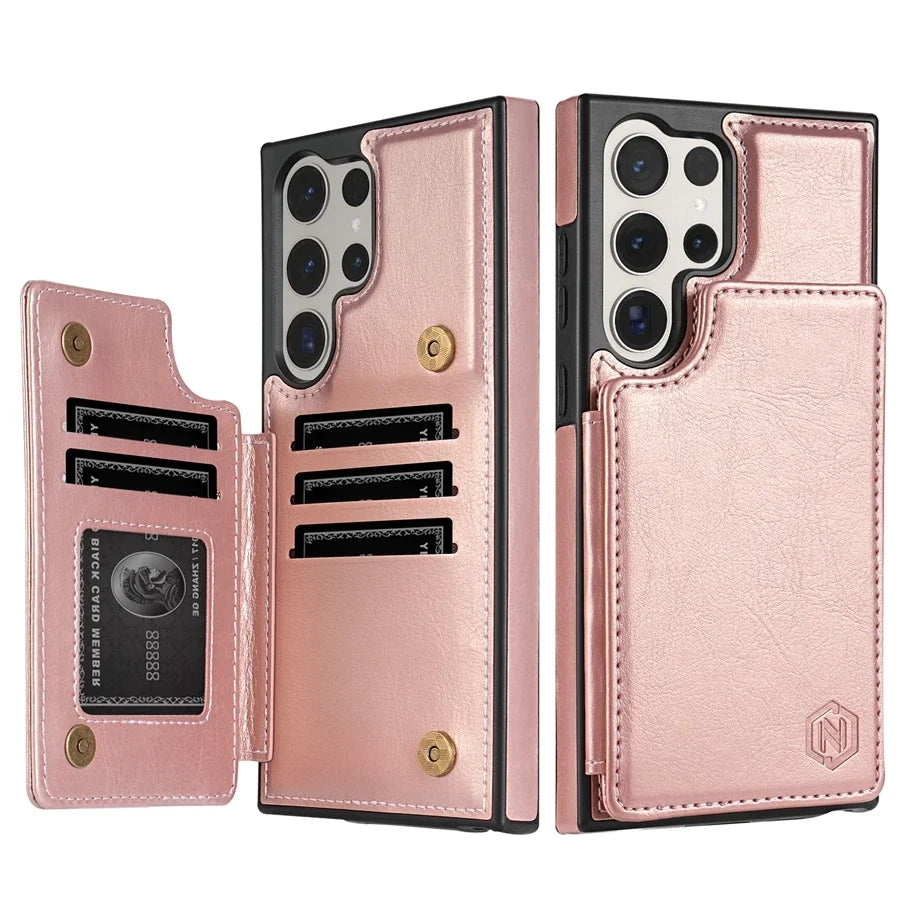 Wallet RFID Blocking Layer Protect Anti-Theft Magnetic Leather Case For Samsung Galaxy S26 Ultra S25 Plus S24 S23 S22 S21 S20 FE