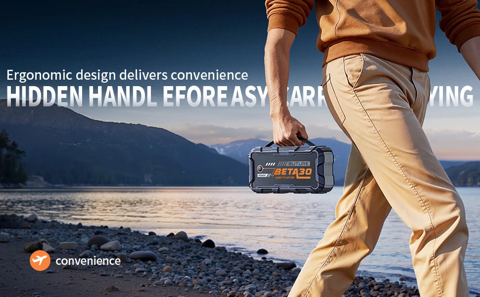 BUTURE 6000A Car Jump Starter Power Bank 18W Portable  Battery 26800 mAh Car Battery Emergency Boosters BETA30