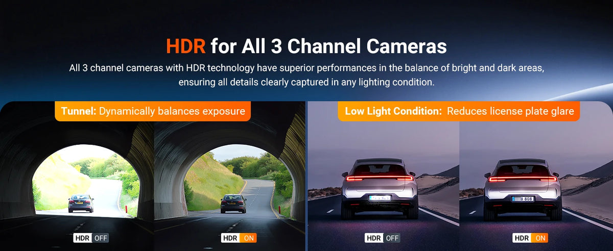 Vantrue N4S DashCam 3 Channel WiFi STARVIS 2 2.7K+1440P+1440 Waterproof Rear Camera HDR IR Night Vision GPS 24h Packing Mode