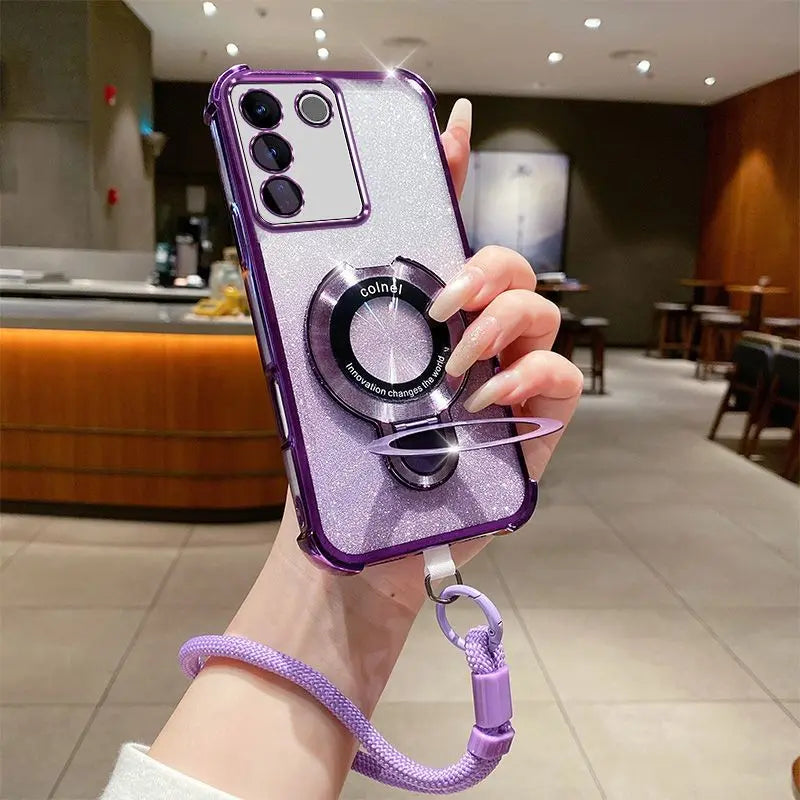 Strap Lanyard Magnetic Phone Holder Case For Samsung Galaxy S26 S25 edge S24 S23 S22 S21 S20 FE Ultra Plus Shockproof Cover