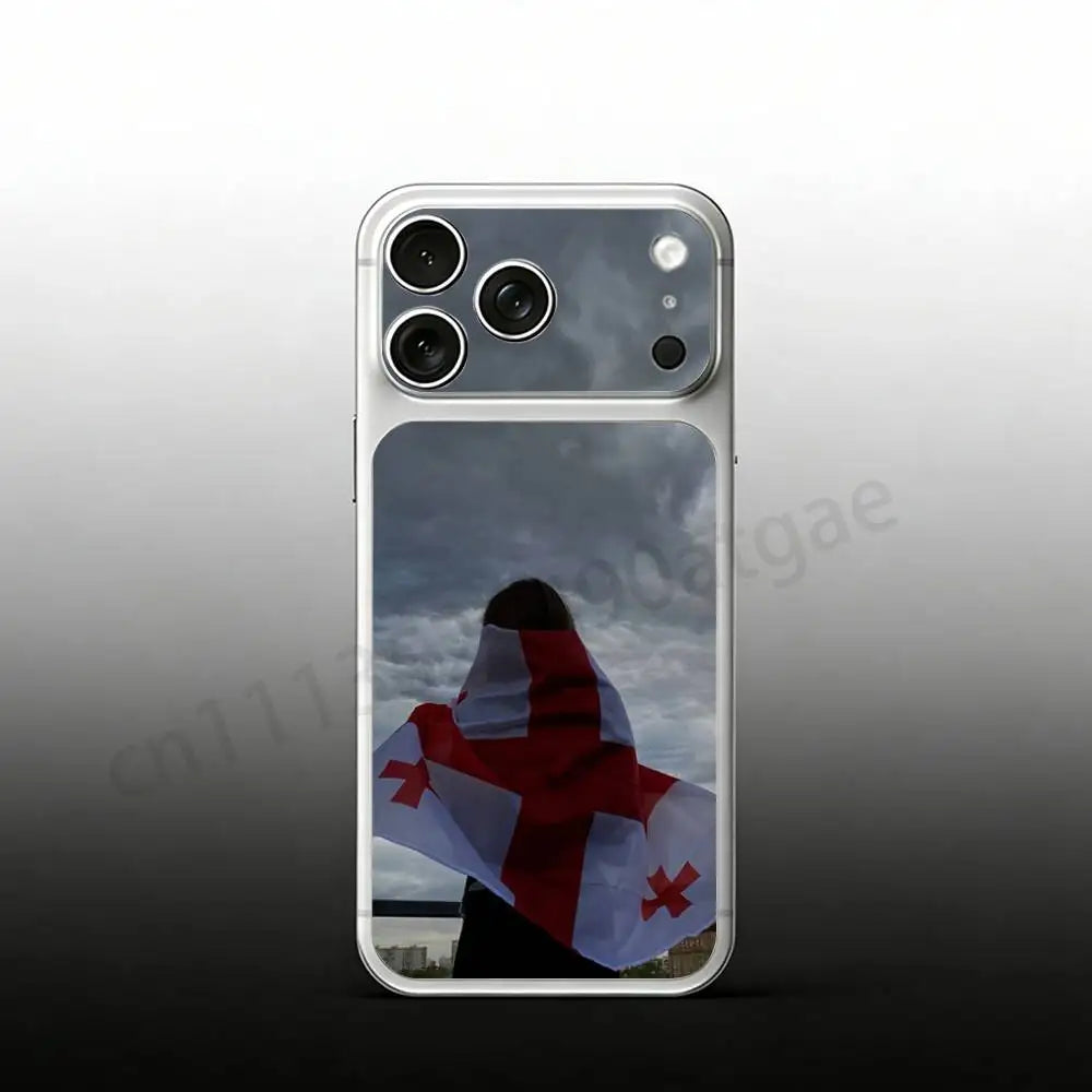 Georgia Flag For iPhone 17Pro/ProMax Battry Back Cover with Camera Decal Skin Rear Protective Sticker Film