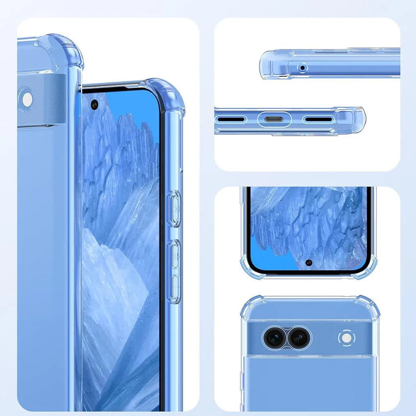 Thick Shockproof Clear Silicone Phone Case For Google Pixel 9 9A 8 8A 7 7A Pro 6 6A Pixel 9 Pro XL 5G Back Cover