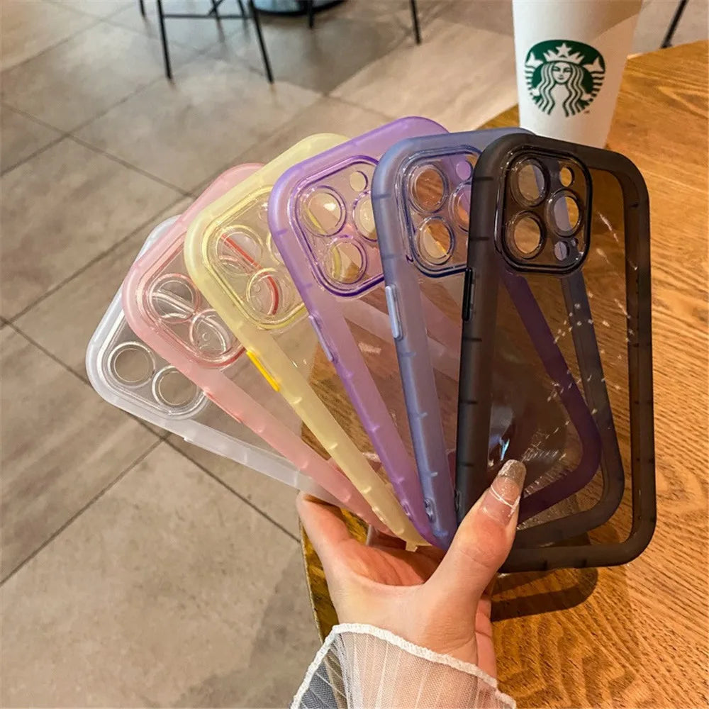 Shockproof Silicone Bumper Clear Phone Case For iPhone 16 15 14 13 12 11 Pro Max XR X XS 7 8 Plus Soft Transparent Cases Cover