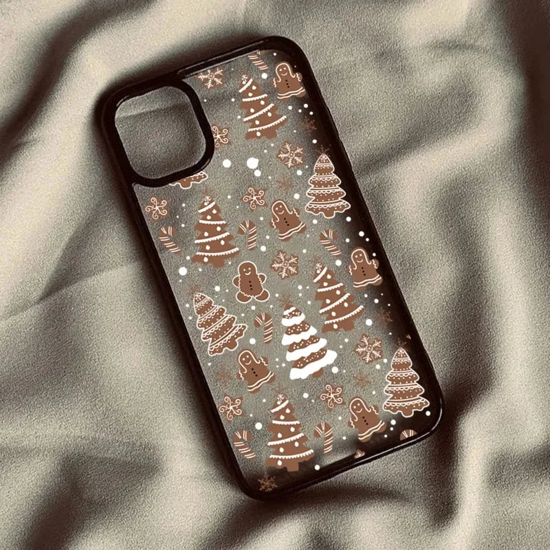 Christmas Tree Snowman Phone Case For iPhone 16 15 Pro Max 14 13 12 11 XR X XS Max 7 8 Plus SE 2020 Shockproof Clear Phone Cover