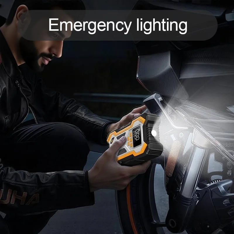 Car Jump Starter With Air Compressor LCD Screen 30000mAh Portable Booster Charger 7000A Powerful Car Battery Starting Devi