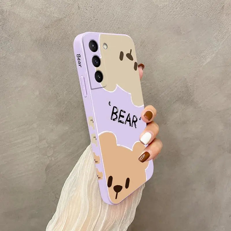 Bear Detective Silicone Phone Case For Samsung Galaxy S23 S22 S21 S10 S9 S8 Plus Note 20 ultra 10 Plus Cover