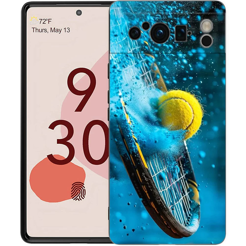 Sport Tennis Phone Case For Google Pixel 10A 10 9 8 7 6 Pro XL 9A 8A 6A 7A 5G Soft Shockproof TPU Black Cover