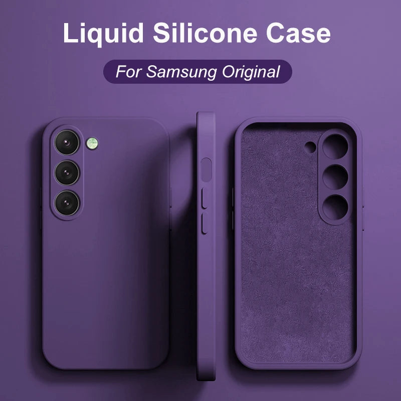 Plus Case Liquid Silicone Phone Case For Samsung Galaxy S23 S 23 S22 S26 Ultra S24 FE S25 + Plus Soft Cover