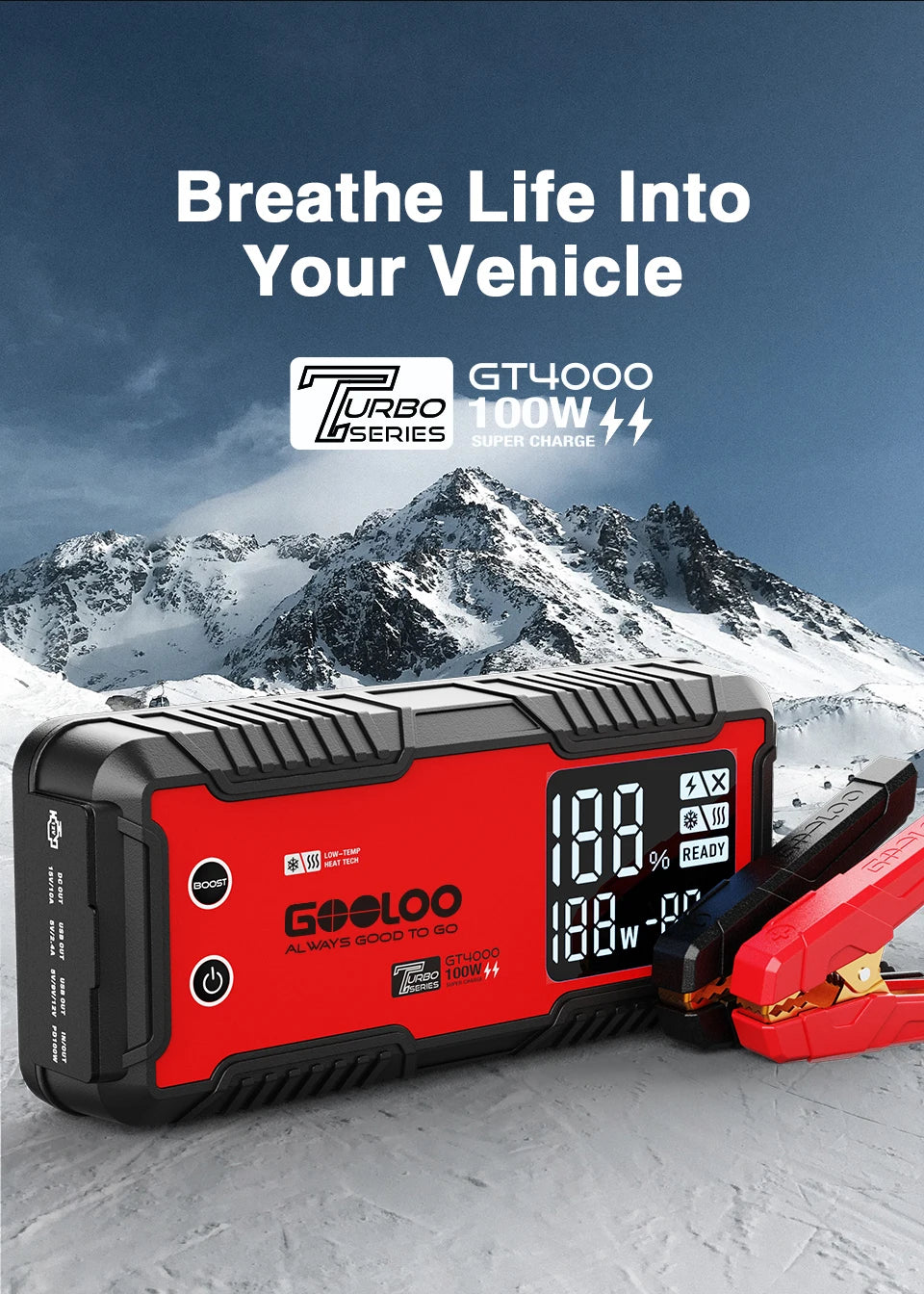 GOOLOO 12V Car Jump Starter 4000A Car Battery Starter 20000mAh Portable Power Bank Booster Auto Starting Device Emergency Start