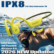 POLVCDG 8G Memory Bone-Conduction Sports Swimming Headphones IPX8 Waterproof Bluetooth 6.0 Running Headphones 2026 New Model X9