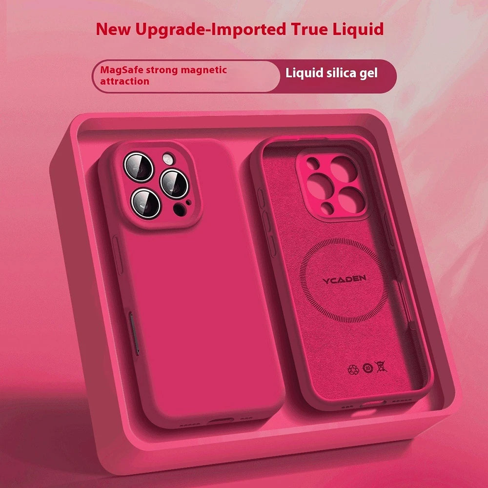 Candy Color Phone Case For iPhone 17 16 15 14 13 12 Pro Max Air For Magsafe Magnetic Wireless Charge Soft Liquid Silicone Cover