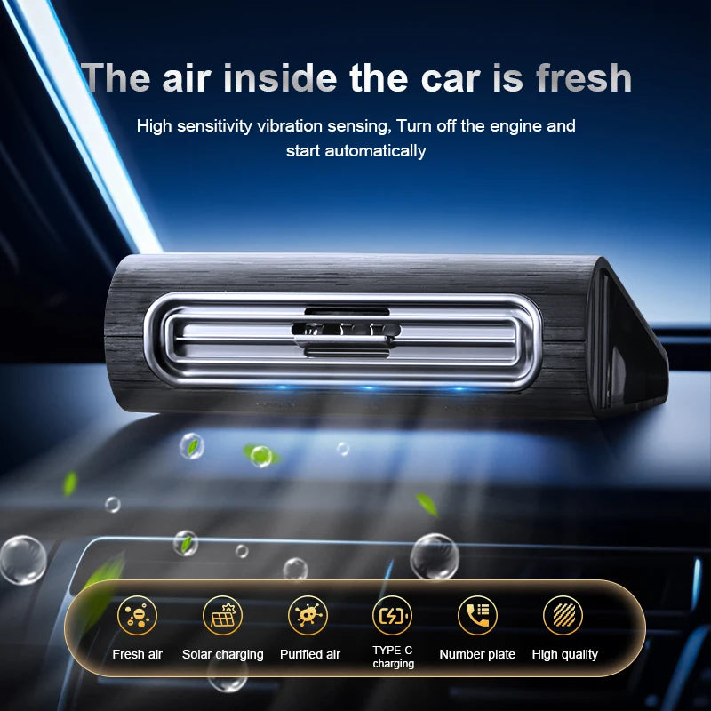 1pc Solar Air Purifier, Built-in Sensor, Used in the Car, Purifies Air, Clean Air, Fresh Air, Purification Generator, Intelligen