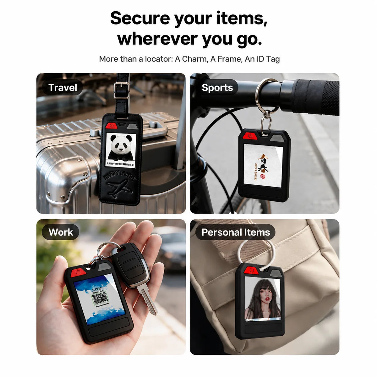 Original Color E-Ink Smart Keychain DIY Support Find My Find Hub Display Anti-Lost Locator Tracker
