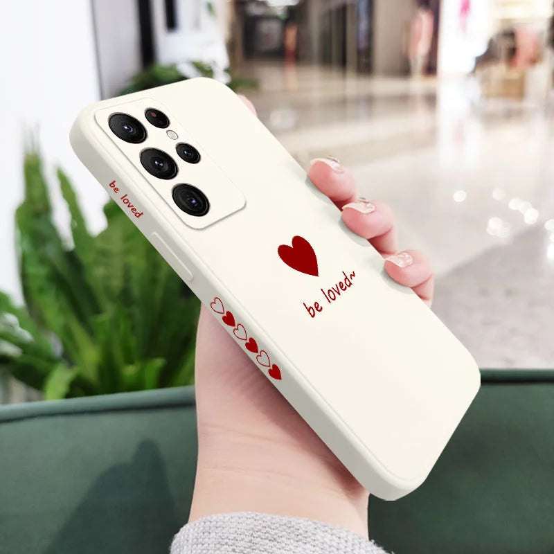 Simple Love Phone Case For Samsung Galaxy S25FE S24 S23 S22 S21 S20 S10 S10E S9 Ultra Plus FE Note 20 Ultra 10 9 Plus Cover