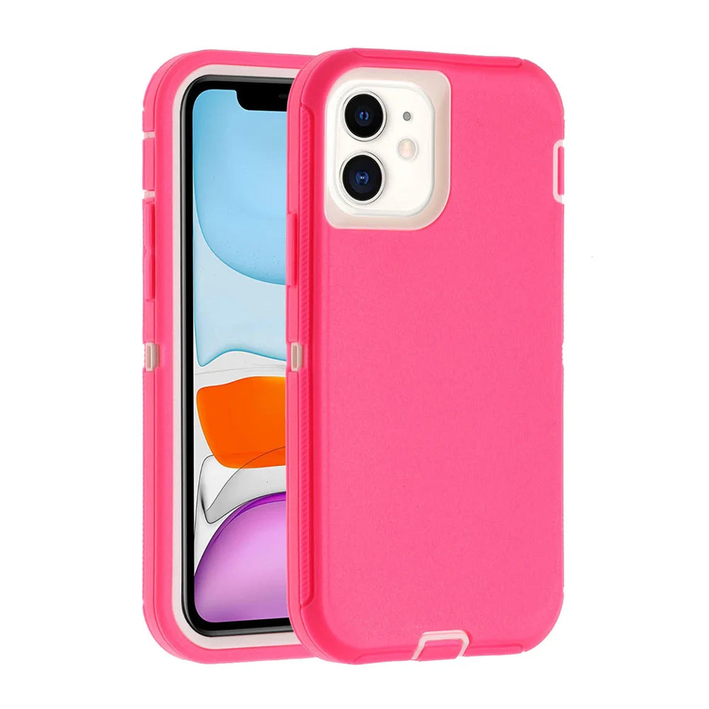3in1 Defend Phone Case For iPhone 16 17 16E 15 14 Plus 13 12 11 Pro Max Mini Original Heavy Duty Shockproof Hybrid Armor Cover