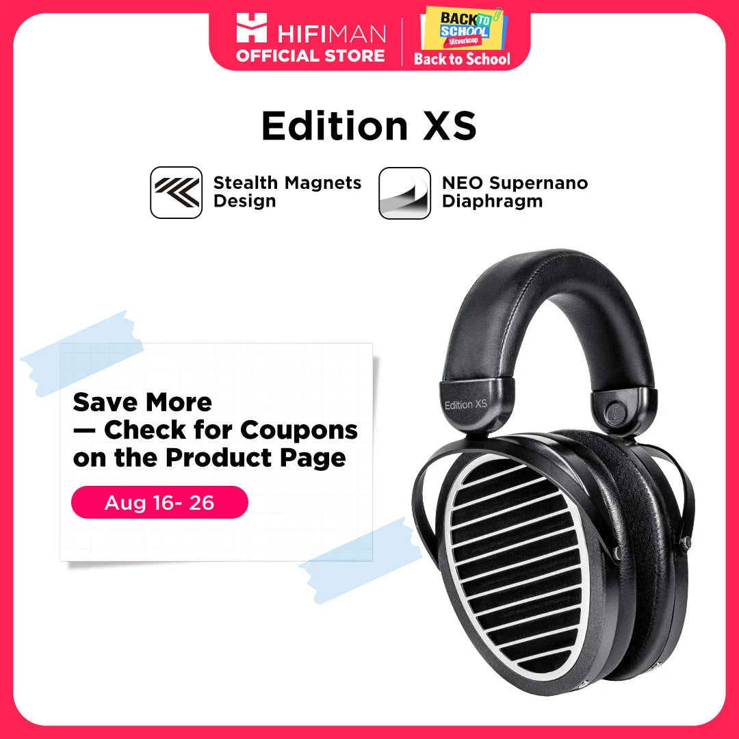 HIFIMAN Edition XS Full-Size Over-Ear Open-Back Planar Magnetic Hi-Fi Headphones with Stealth Magnets Design Adjustable Headband