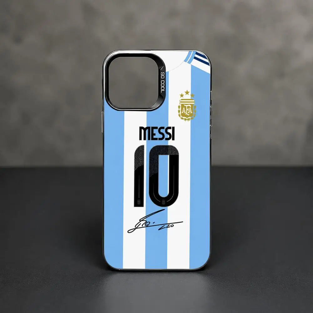 Football Star Messi #10 Logo Phone Case iPhone 11/12/13/14/15/16/17 Pro Max Aurora TPU Shockproof Slim Stylish Case