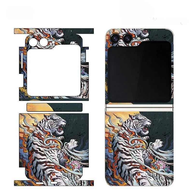 Decal Skin Sticker for Samsung Galaxy Z Flip6 5 4 7 Back Screen Protector with Hinge Film Cover Flip5 3M Wrap Colorful Sticker
