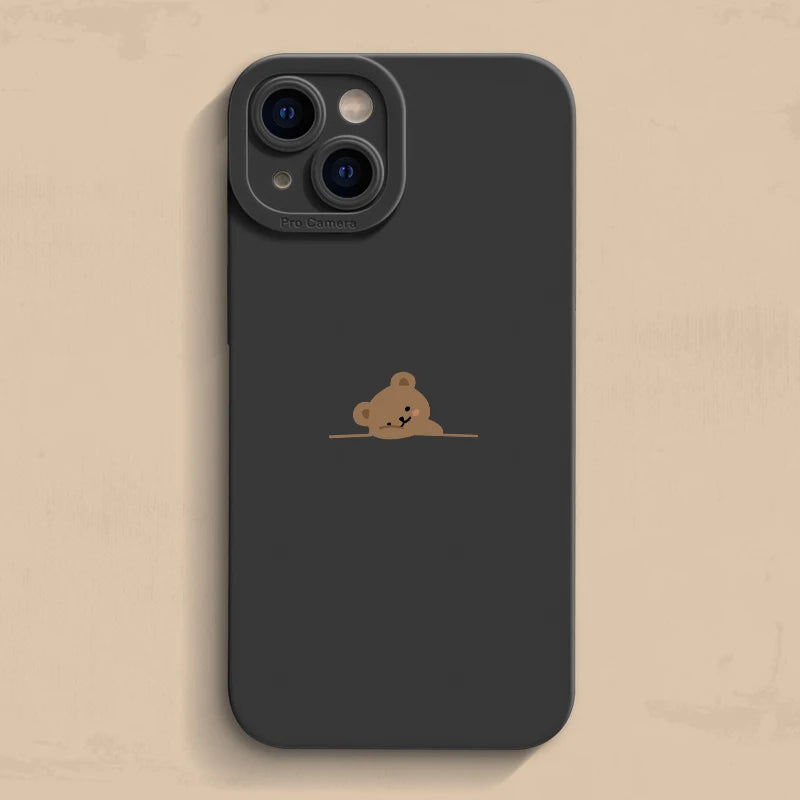 Cute Pocket Little Bear Print Design Phone Case for Samsung Galaxy S20 S21 S22 S23 S25 S24 FE Ultra Plus A55 A15 A35 A54 Cover