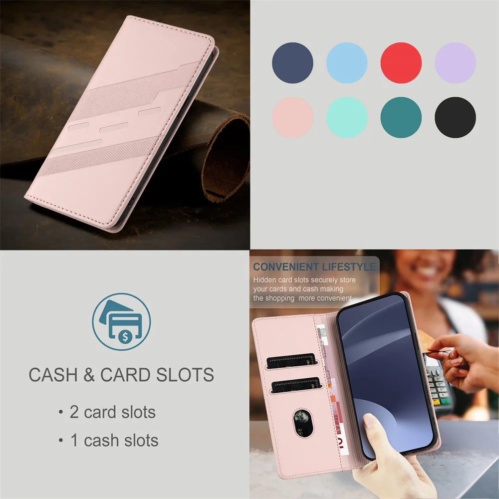 Luxury Wallet Leather Protect Case For Google Pixel 9A 8A 7A 6A Pixel 9 10 Pro XL 8 7 6 Pro Cases Magnetic Flip Cover Card Slots