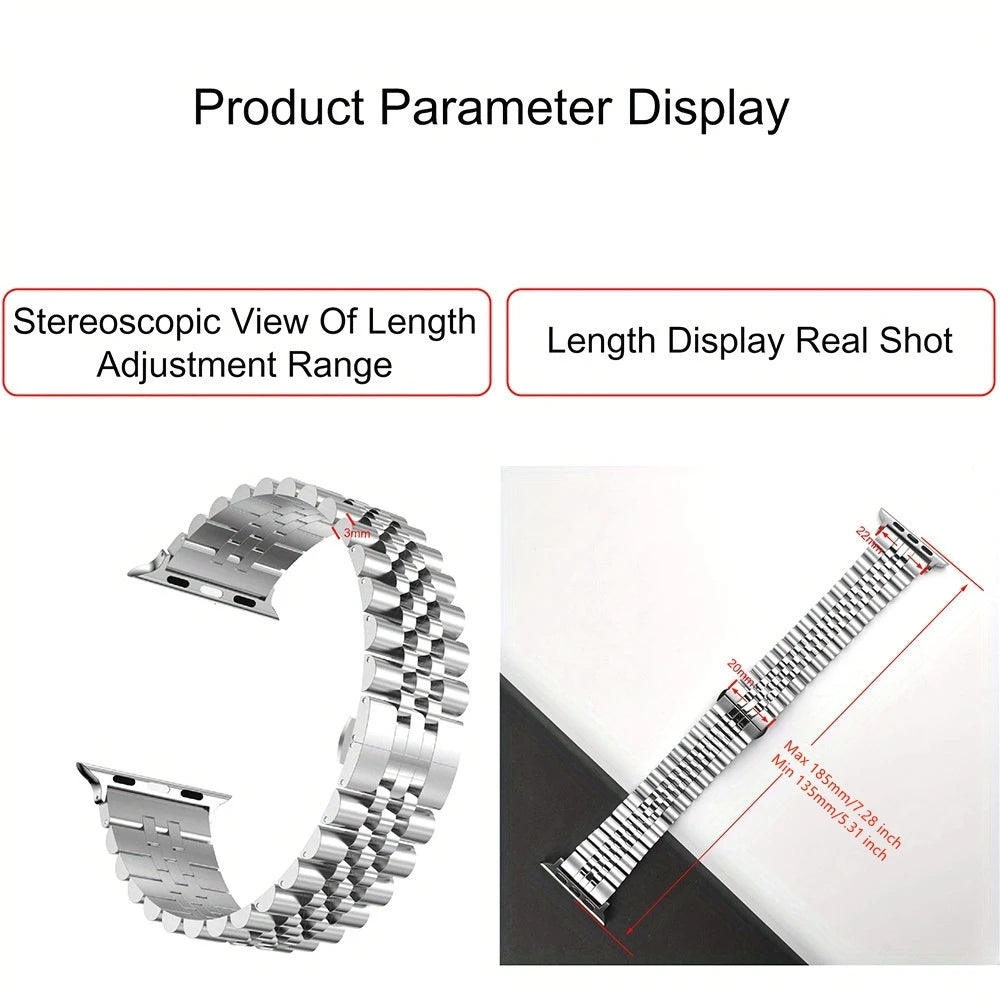 Stainless Steel Strap For Apple Watch Band Series 12/11/10/9/8/7/6/5/SE 3 Metal Bracelet For iWatch Ultra 4 49mm 45mm 44mm 46mm