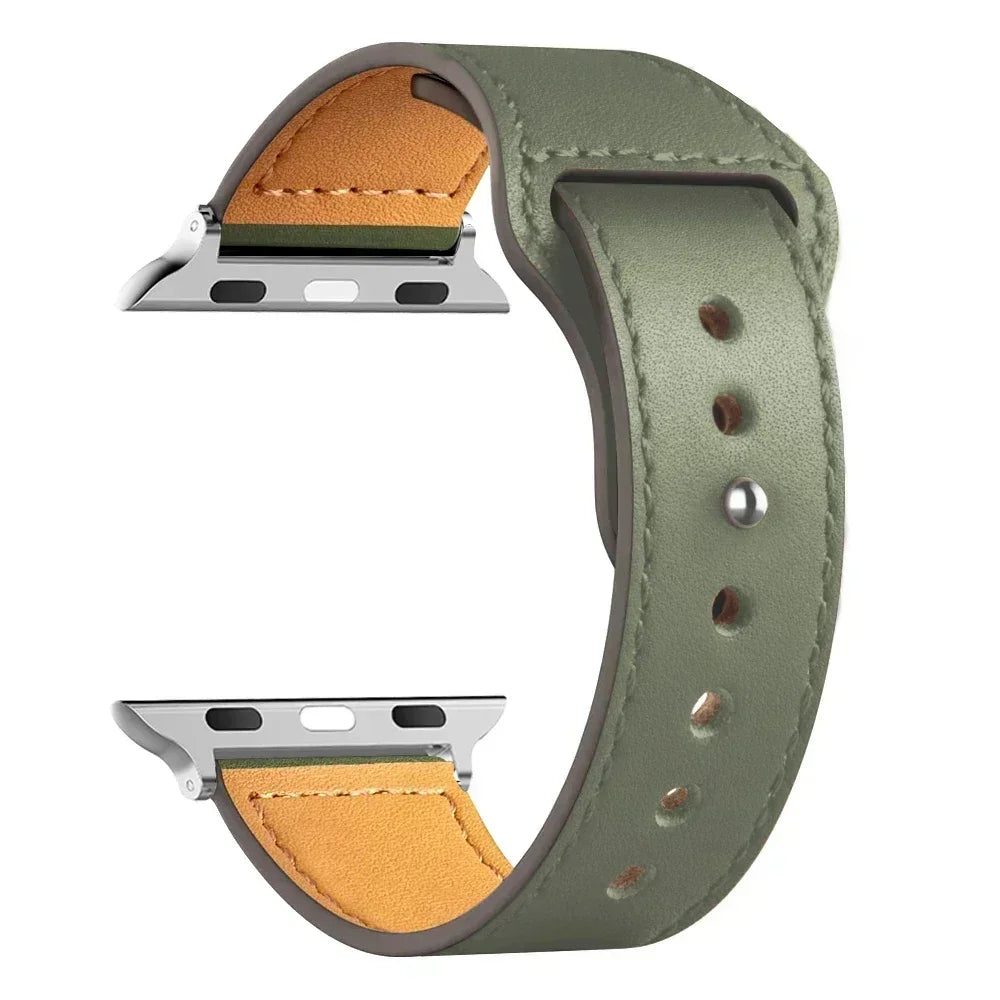Leather band For Apple watch straps 41mm/45mm 42mm 46mm 40-44mm sport loop bracelet iWatch series 10 9 8 7 4 5 6 se Ultra 2 49mm