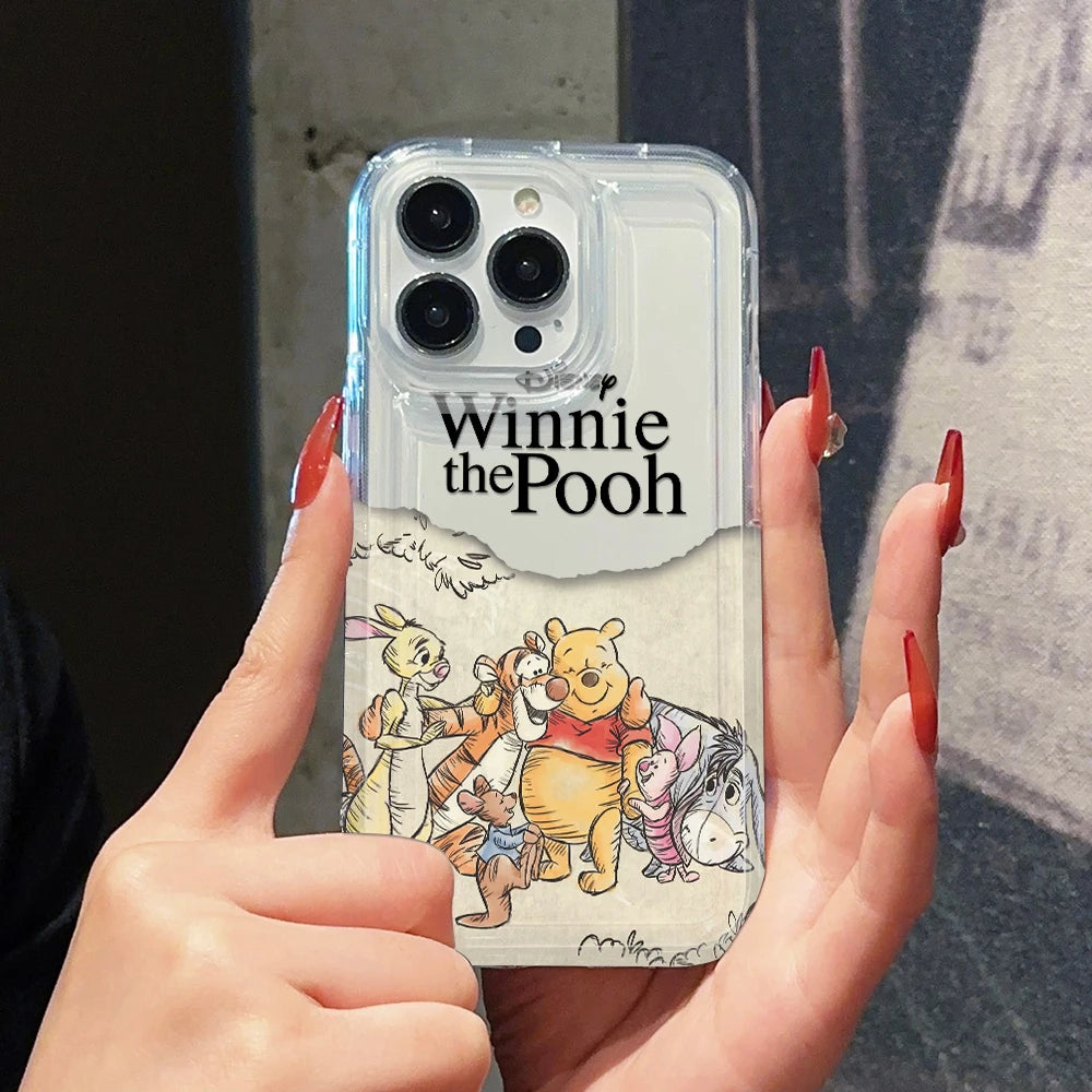 Comics Winnies Poohs Phone Case for Apple iPhone 17 Air 16 15 14 Plus 13 12 11 Pro Max Airbag Anti Drop Cover