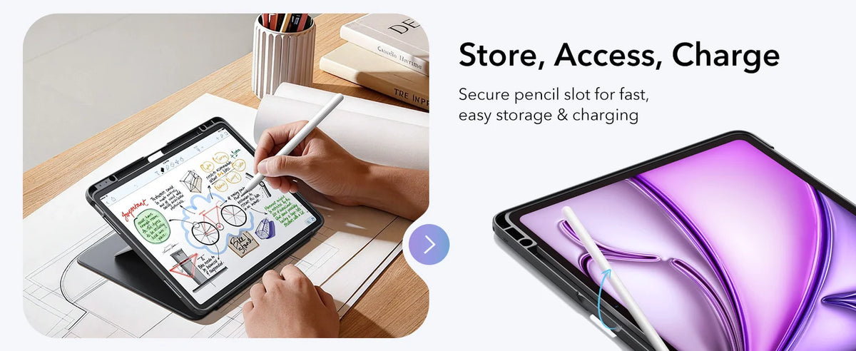 ESR for iPad Air 11 Inch Case M4/M3/M2 (2026/2025/2024) Powerful Magnetic Cover for iPad Air 5th/4th Gen (2022/2020)Auto Wake