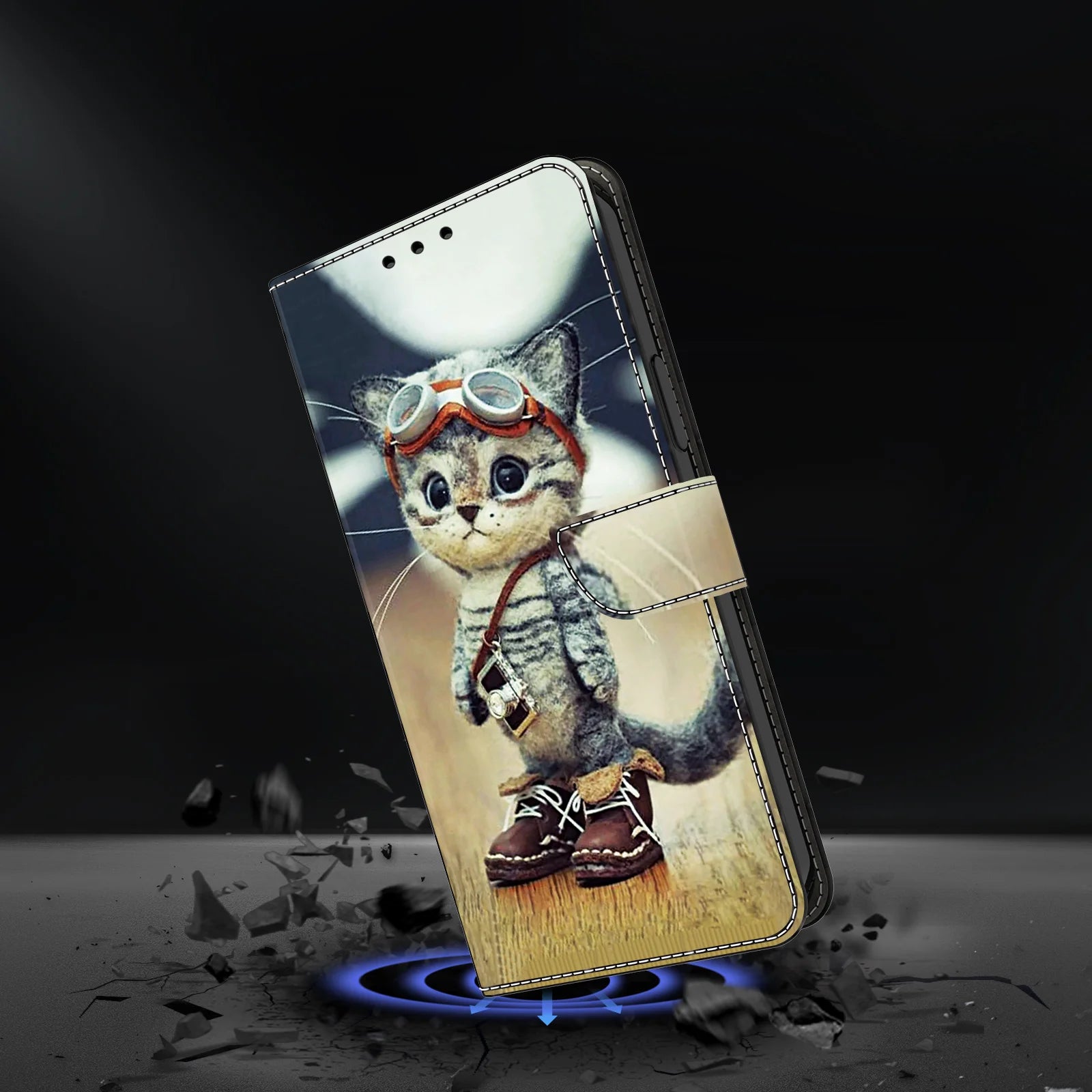 3D Magnetic Flip Leather Wallet Case For iPhone 17 16 15 14 13 12 11 X Xr Xs 8 7 6 6s Se2 Se3 2022/20 Mini Air Plus Pro Max