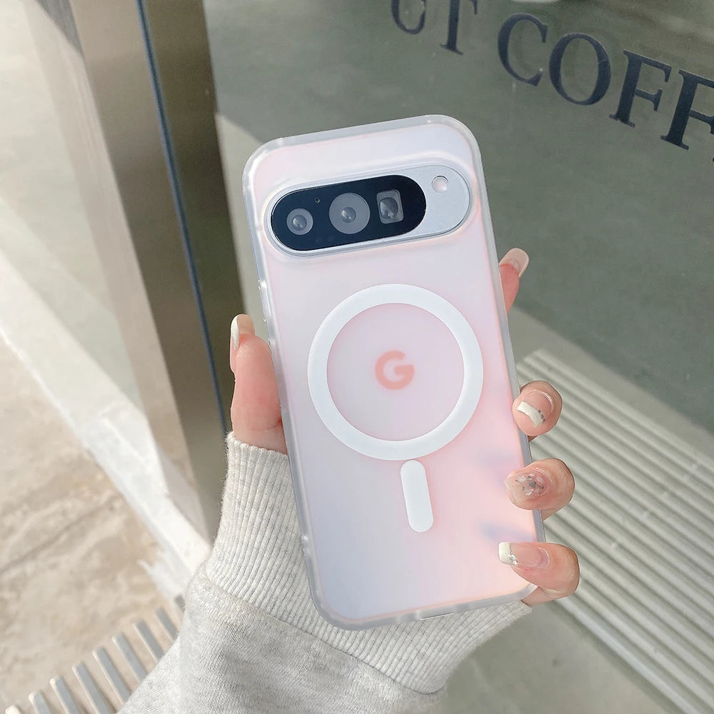 For Google 9/10 Pro XL Protective Phone Case Matte Material Phone Case With Laser Rainbow Gradient Simple and Fashionable Style.