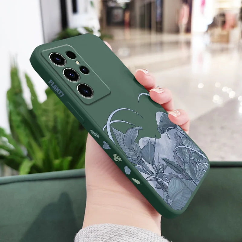 Forest Plant Phone Case For Samsung Galaxy S25 S24 S23 S22 S21 S20 S10 S10E Ultra Plus FE Note 20 Ultra 10 Plus Cover