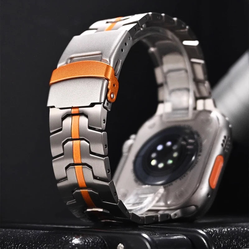 Luxury Titanium Band For Apple Watch Series Ultra 2 10 9 8 7 6 5 Se 4 3 Metal Business Strap For iWatch 42mm 44mm 45mm 46mm 49mm