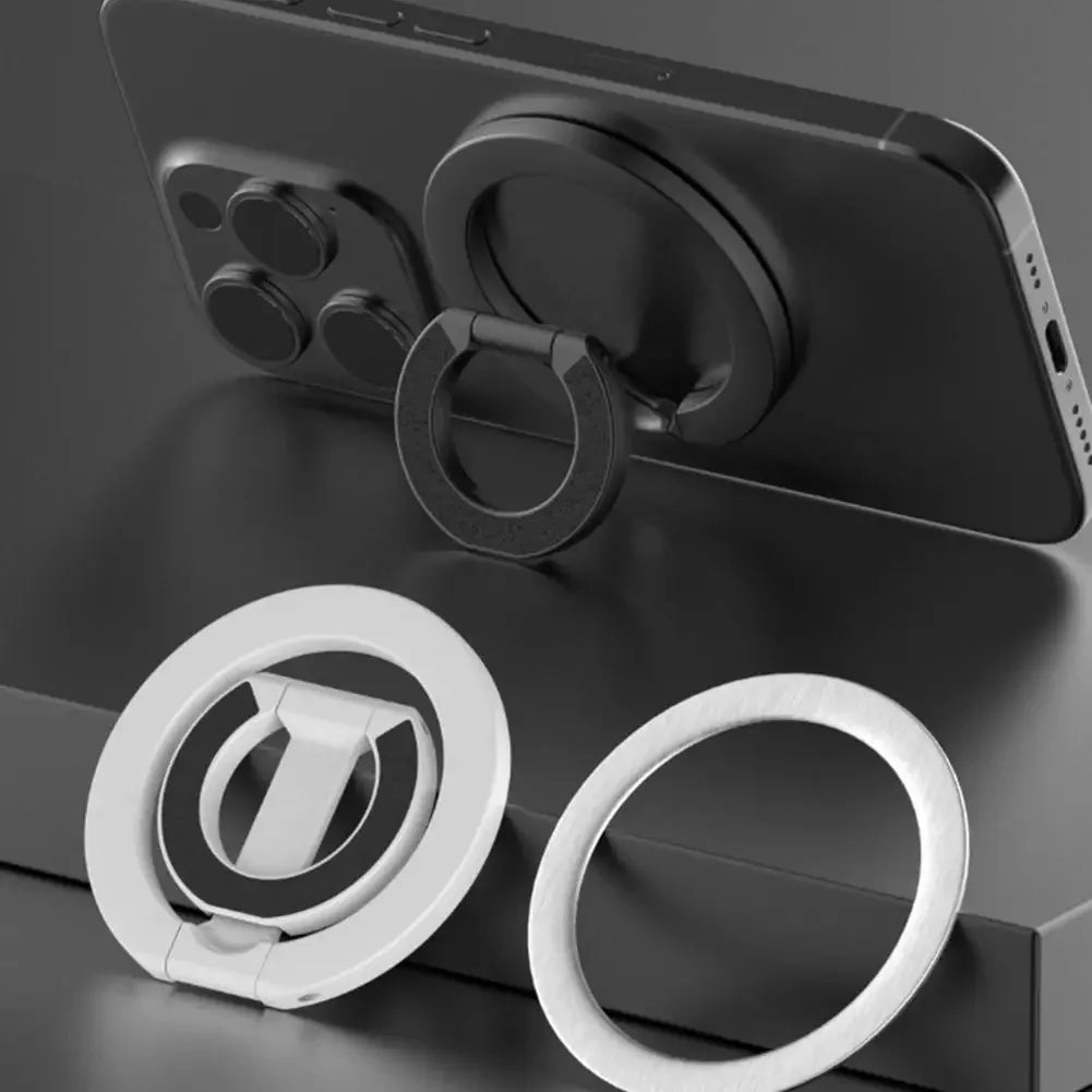 Magnetic Phone Ring Holder Dual-Side Magnet 360° Rotation Ultra-Thin Foldable Portable Desktop Phone Stand for iPhone 17 16 15