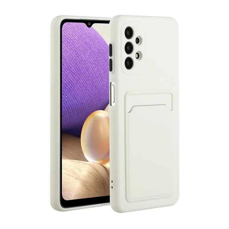 Soft Silicone Card Holder Cover For Samsung Galaxy S24 S23 S22 S21 S20 Plus FE Note 20 Ultra A51 A71 A54 Slot Wallet Back Case