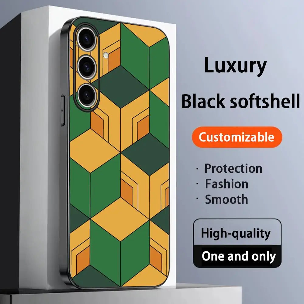 Demon Slayer costume art design Phone Case For Samsung Galaxy S25 S24 S23 S22 S21 S20 Plus Ultra Note20 Soft Black
